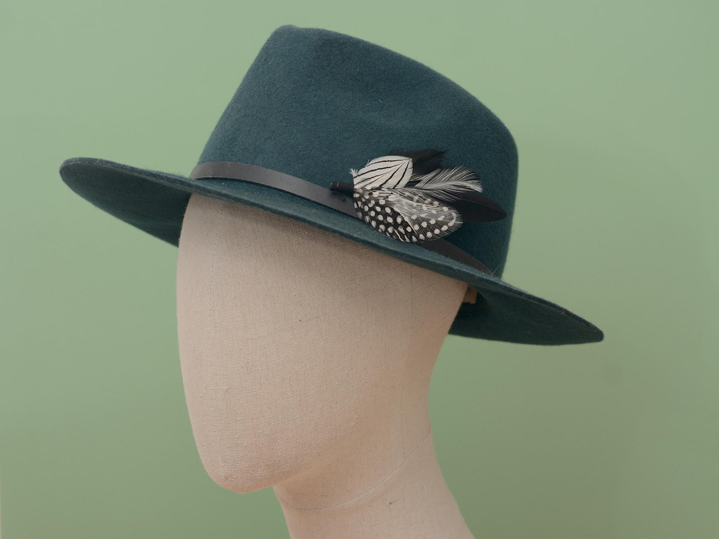 Monochrome Feather Boutonniere | Pheasant Feather Brooch | Feather Hat Pin
