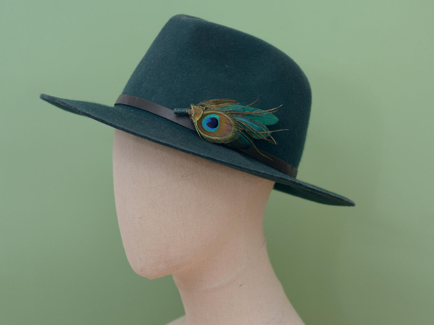 Teal and Green Peacock and Pheasant Feather Lapel Pin | Peacock Feather Boutonniere | Peacock Feather Brooch