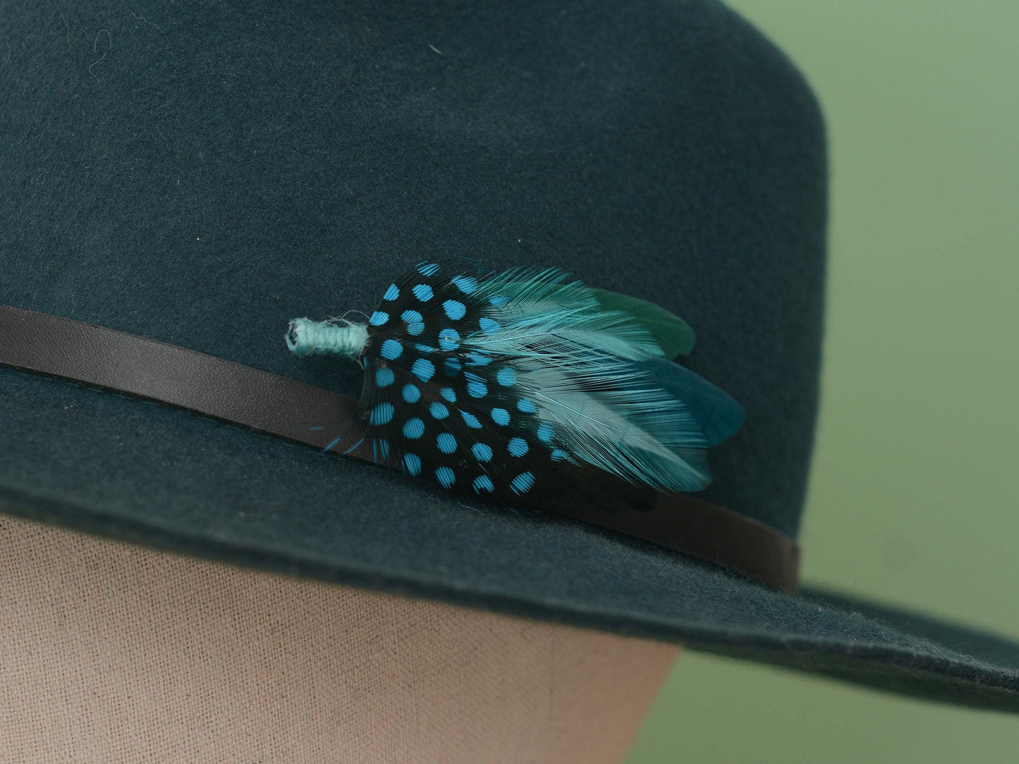 Ombre Shades of Turquoise Blue and Green Feather Lapel Pin | Duck Feather Boutonniere | Pheasant Feather Brooch | Feather Hat Pin