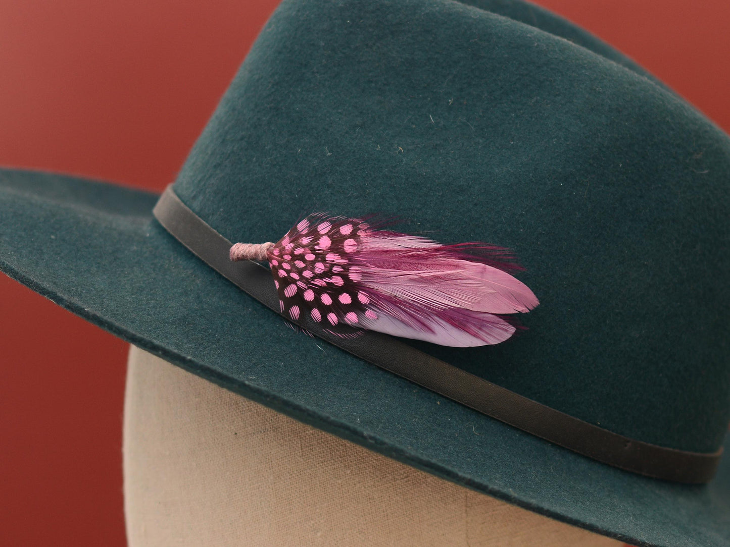 Feather Brooch Pin in Ombre Pink and Lavender Purple | Pheasant Feather Boutonniere | Feather Hat Pin