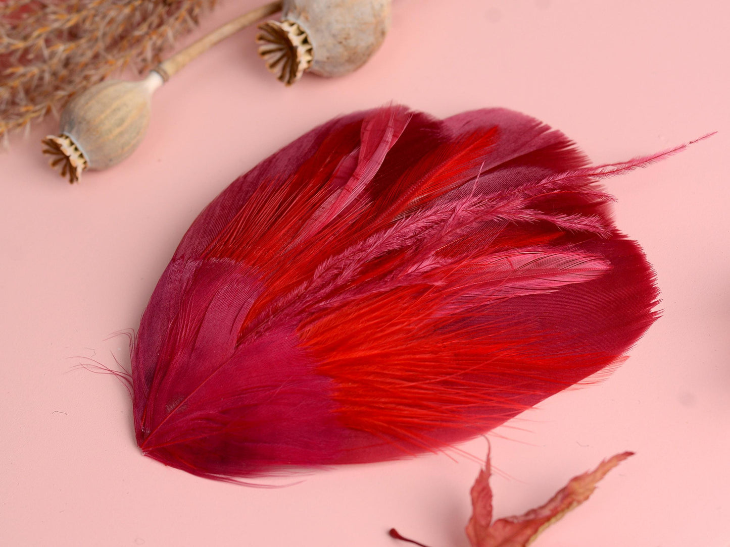 Ruby Red Feather Hair Clip Fascinator | Feather Headpiece | Bridesmaid Hair Clip | Wedding Fascinator