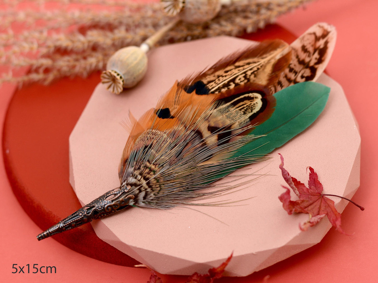 Natural Pheasant Feather Boutonniere / Hat Pin | Pheasant Feather Brooch | Wedding Corsage