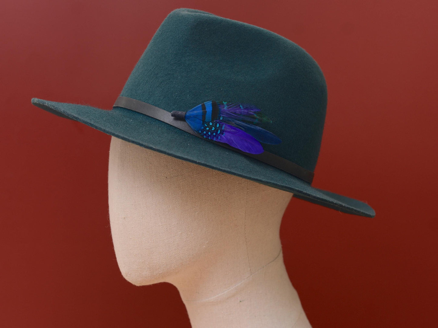 Shades of Blue and Purple Feather Pin | Pheasant Feather Boutonniere | Feather Brooch | Feather Hat Pin