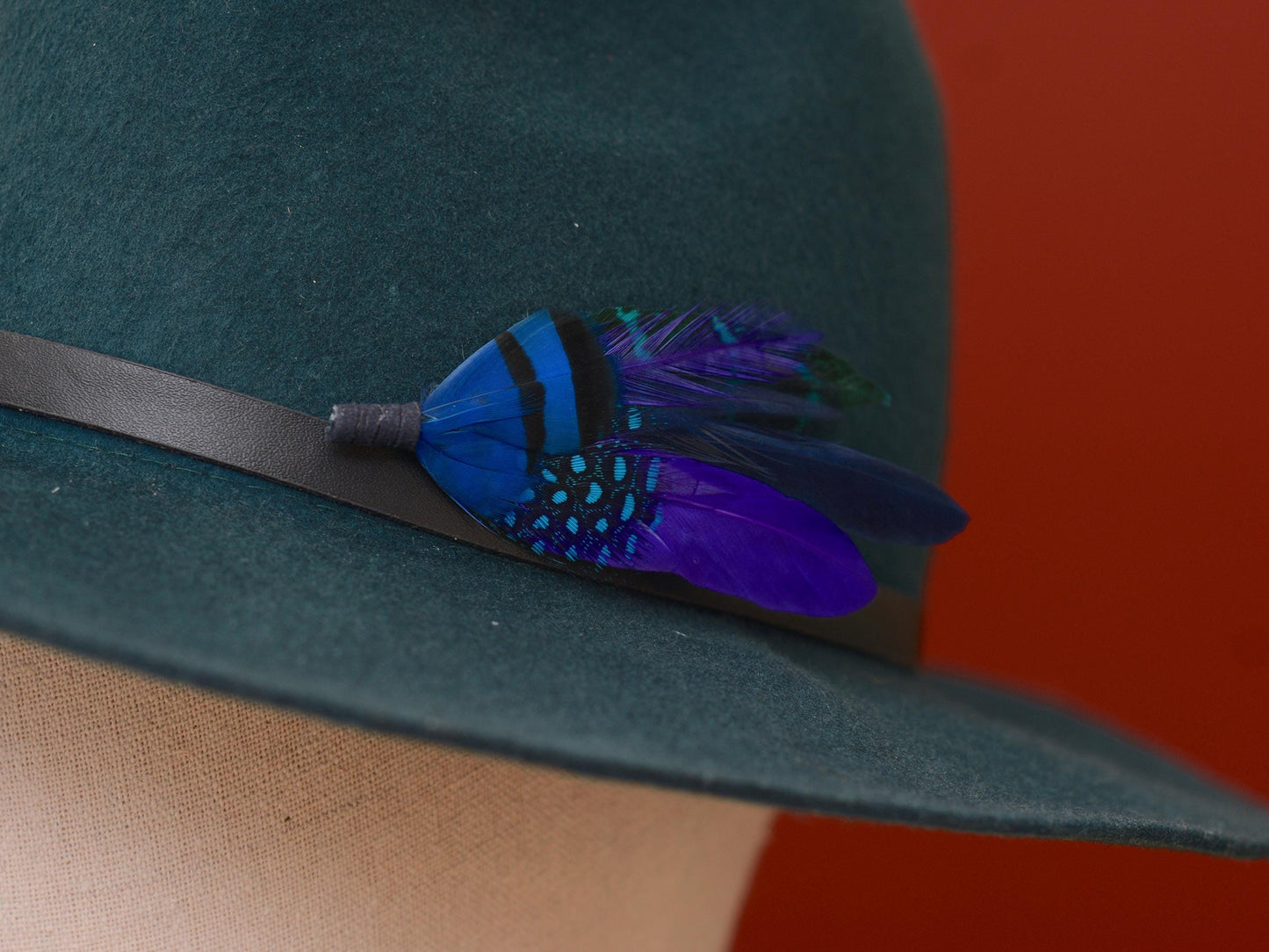 Shades of Blue and Purple Feather Pin | Pheasant Feather Boutonniere | Feather Brooch | Feather Hat Pin