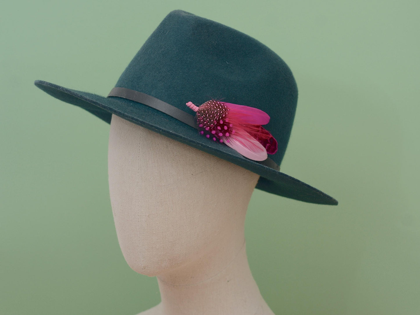 Fuchsia Pink Feather Pin | Feather Boutonniere | Feather Brooch | Feather Hat Pin