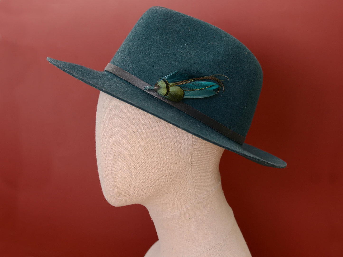 Shades of Teal Feather Pin | Duck Feather Boutonniere | Pheasant Feather Brooch | Feather Hat Pin