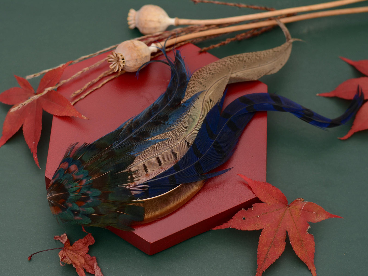 XL Navy Blue Pheasant Feather Hat Pin No.215 | Unique Hat Feather