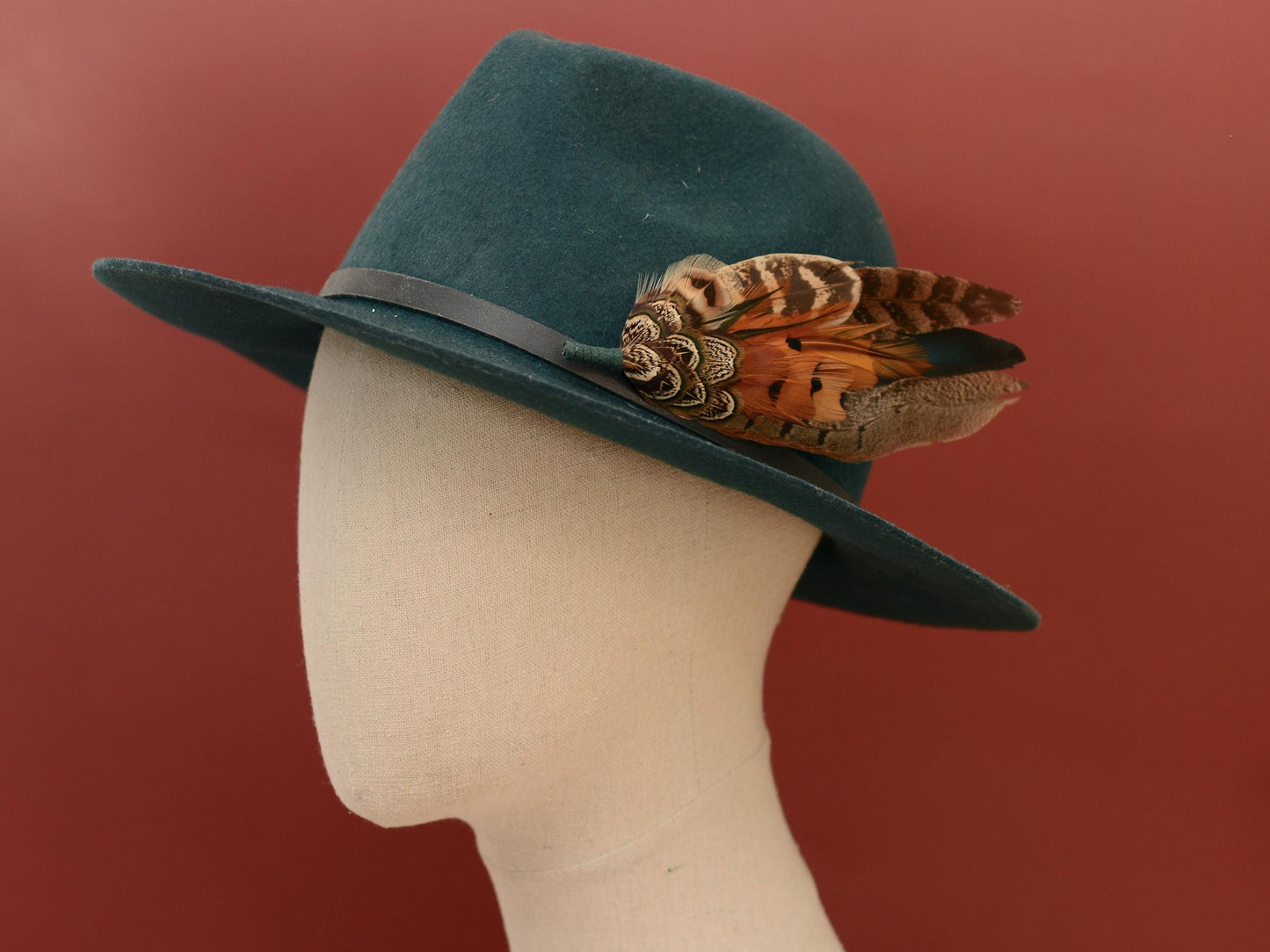 Natural Pheasant Feather Hat Pin No.310 | Pheasant Feather Boutonniere / Brooch