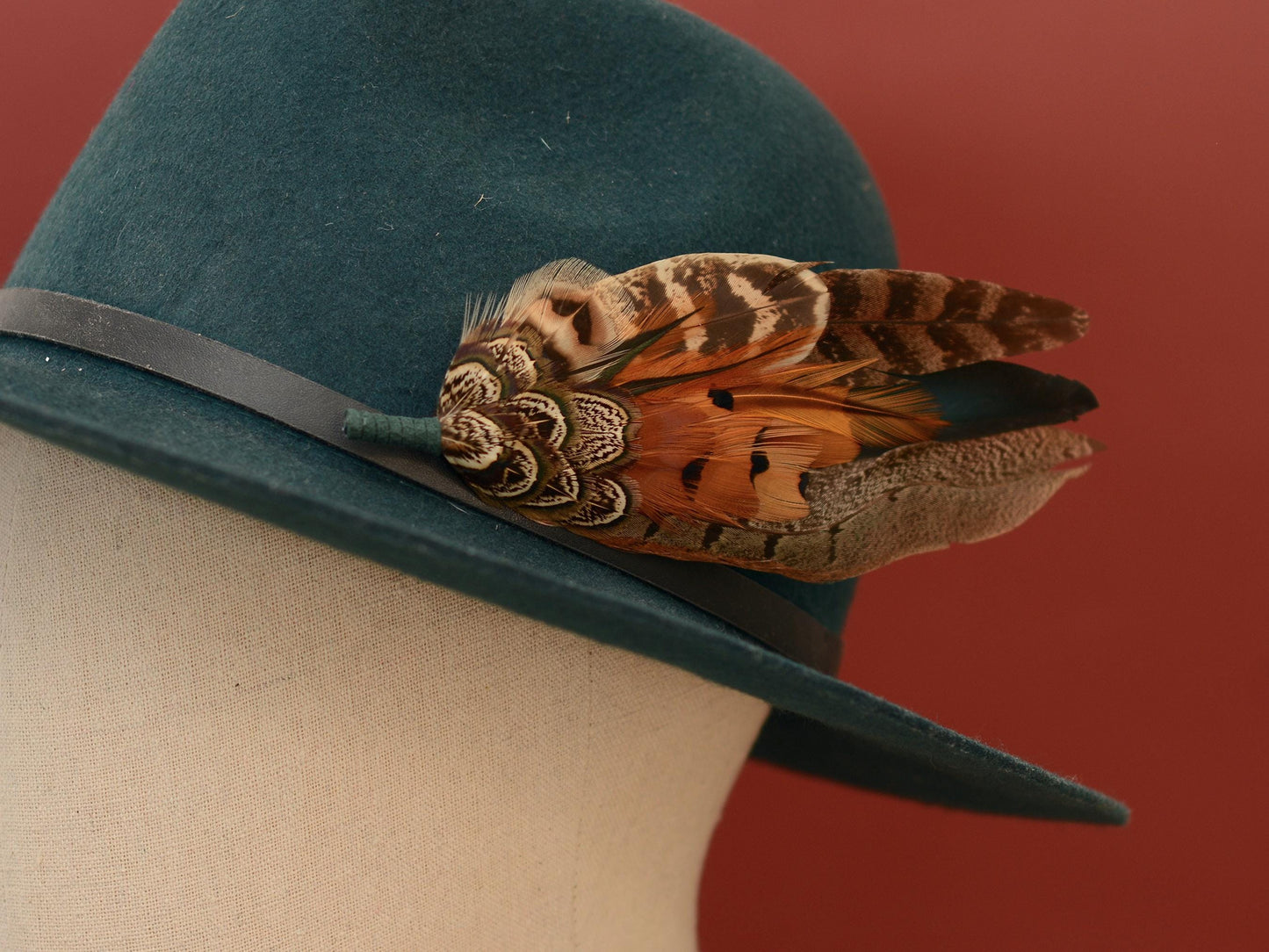 Natural Pheasant Feather Hat Pin No.310 | Pheasant Feather Boutonniere / Brooch