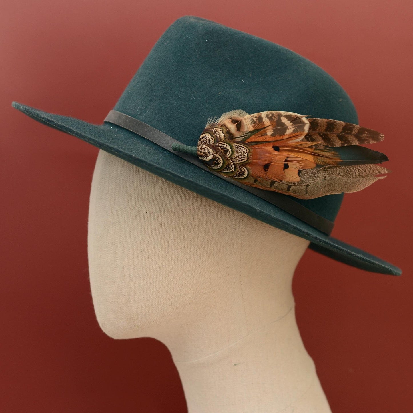 Natural Pheasant Feather Hat Pin No.310 | Pheasant Feather Boutonniere / Brooch