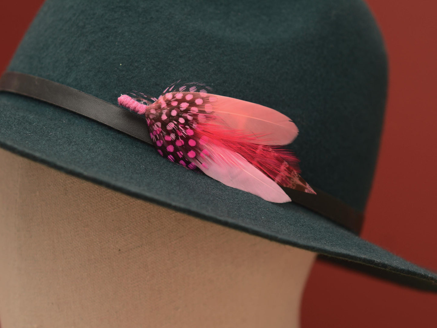 Feather Brooch Corsage in Pastel Pink and Coral | Pink Feather Boutonniere | Pink Feather Hat Pin