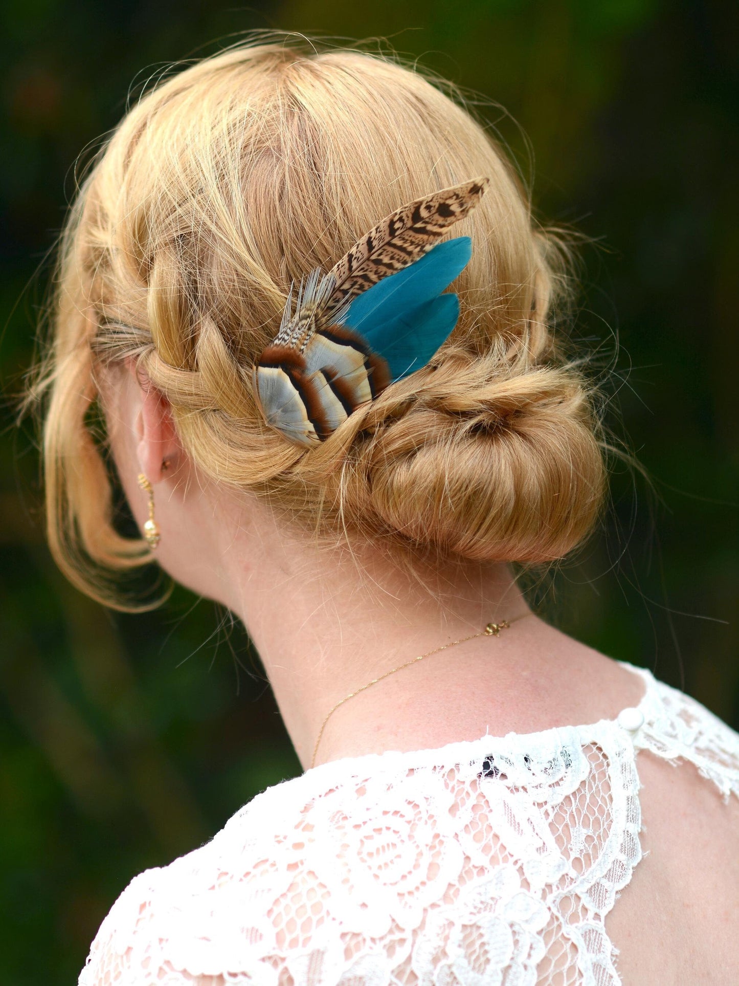 Feather Hair Clip in Teal Partridge and Pheasant | Pheasant Feather Fascinator | Feather Headpiece | Bridesmaid Hair Clip