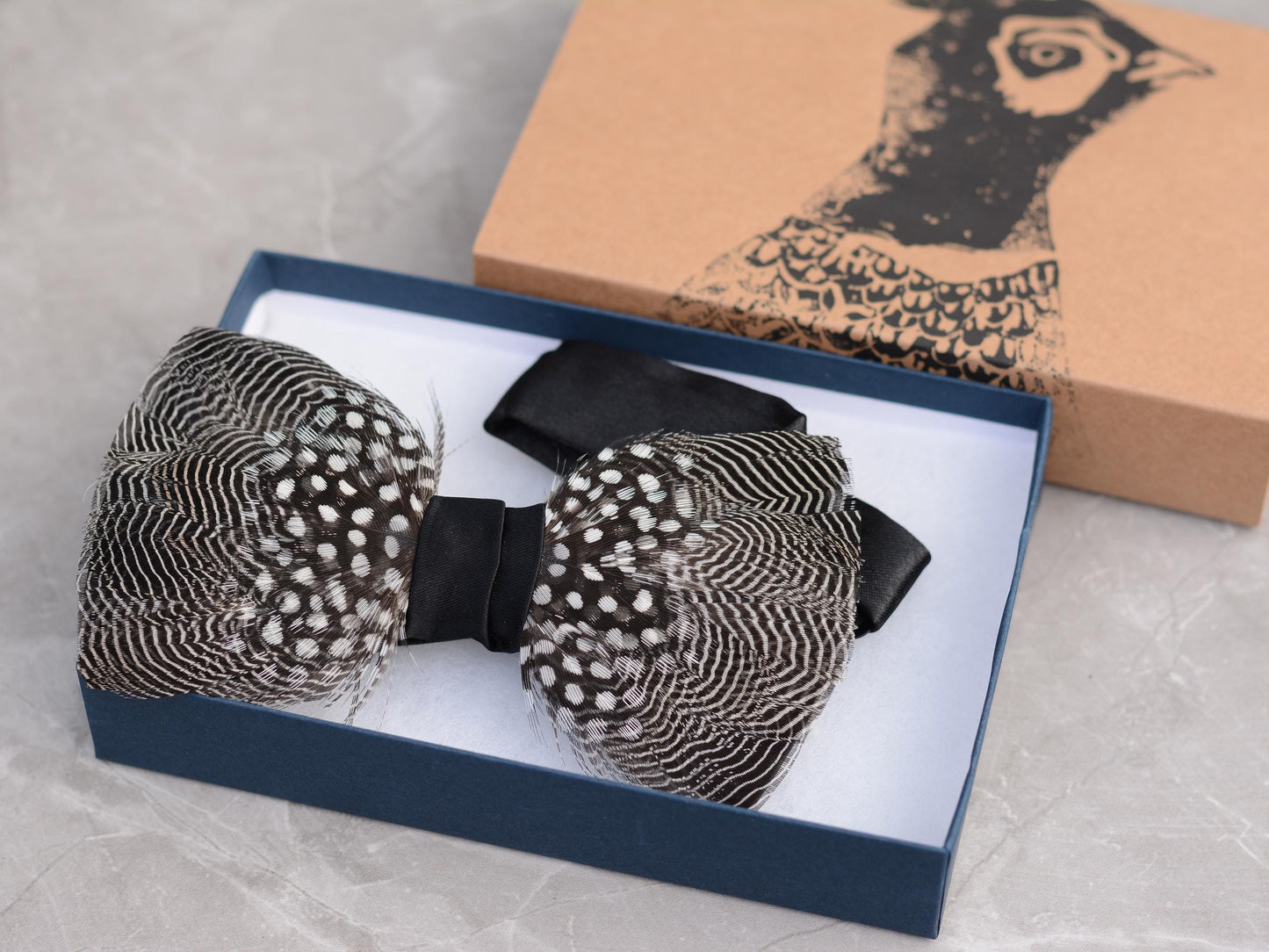 Pin Stripe and Polka Dot Feather Bow Tie | Pin Striped Bow Tie | Feather Neck Tie | Grooms Outfit | Groomsmen Gift | Monochrome Bow Tie
