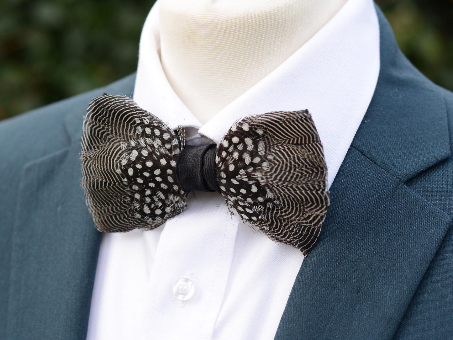 Pin Stripe and Polka Dot Feather Bow Tie | Pin Striped Bow Tie | Feather Neck Tie | Grooms Outfit | Groomsmen Gift | Monochrome Bow Tie