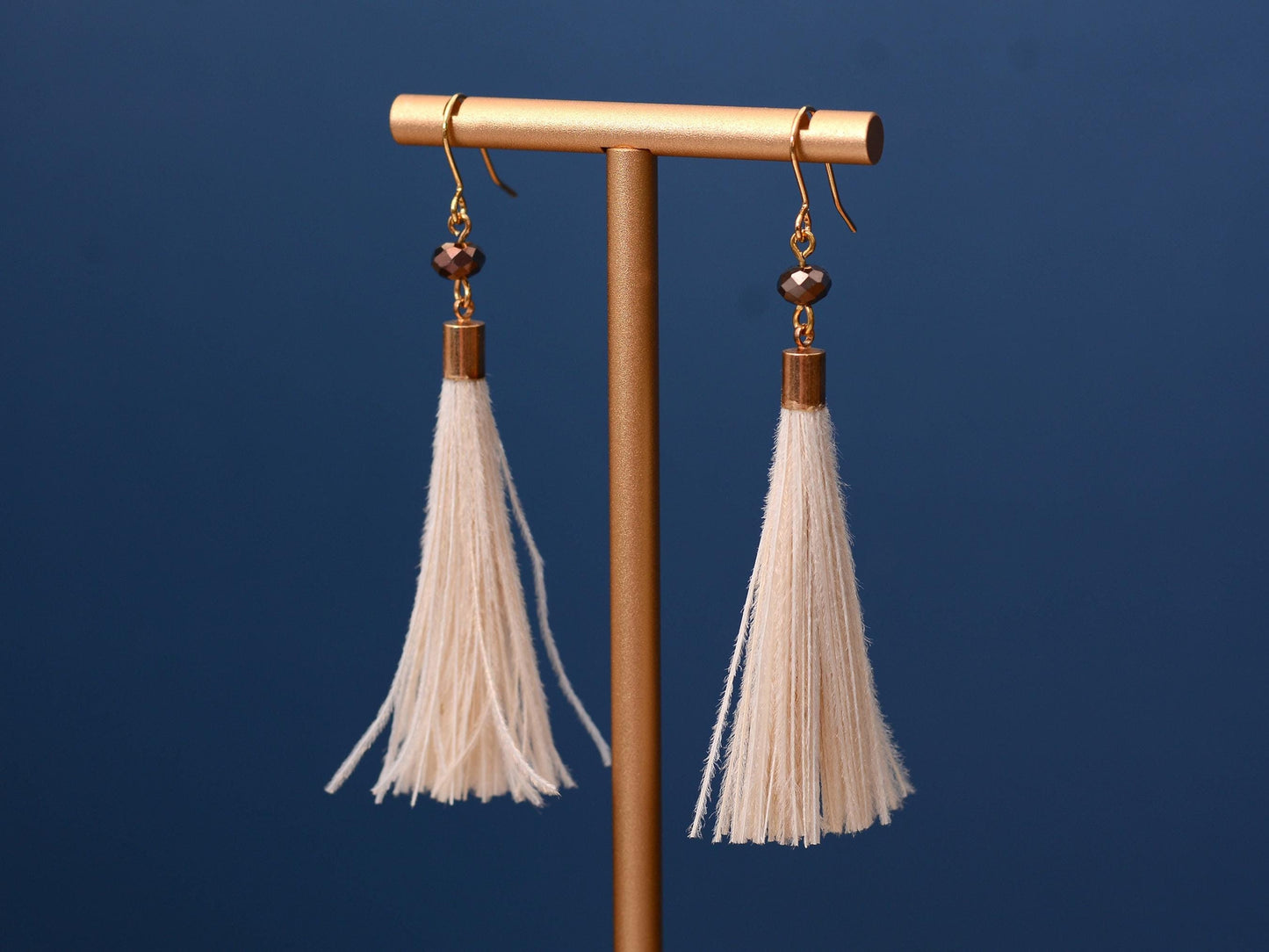 Ivory Feather Tassel Earrings | Festival Earrings | Feather Jewellery | Festival Jewellery | Bohemian | Long Earrings
