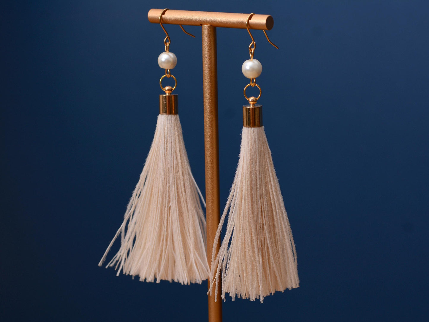 Ivory Feather Tassel Earrings | Festival Earrings | Feather Jewellery | Festival Jewellery | Bohemian | Long Earrings