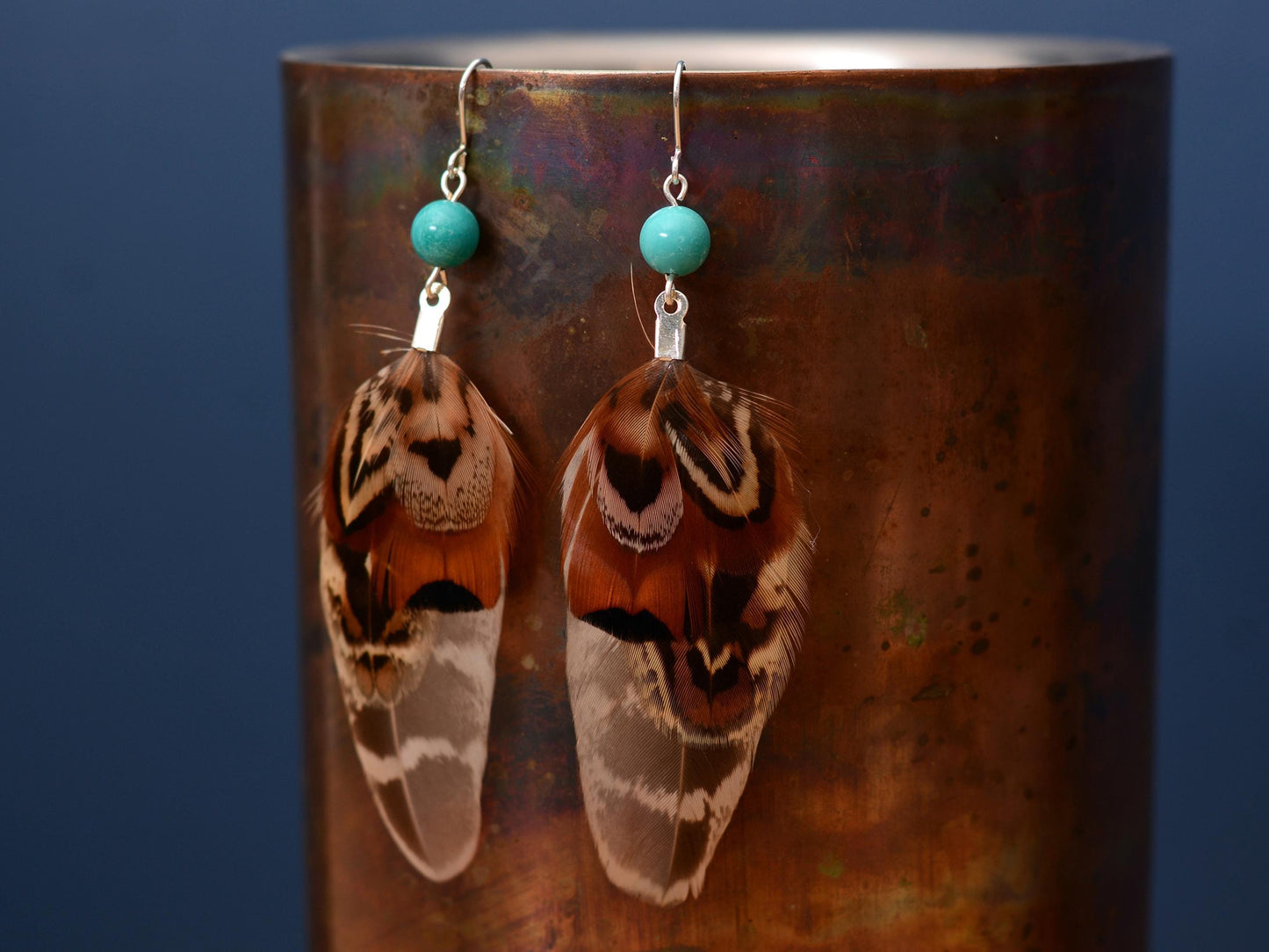Mixed Pheasant Feather Earrings | Festival Earrings | Feather Jewellery | Festival Jewellery | Drop Earrings