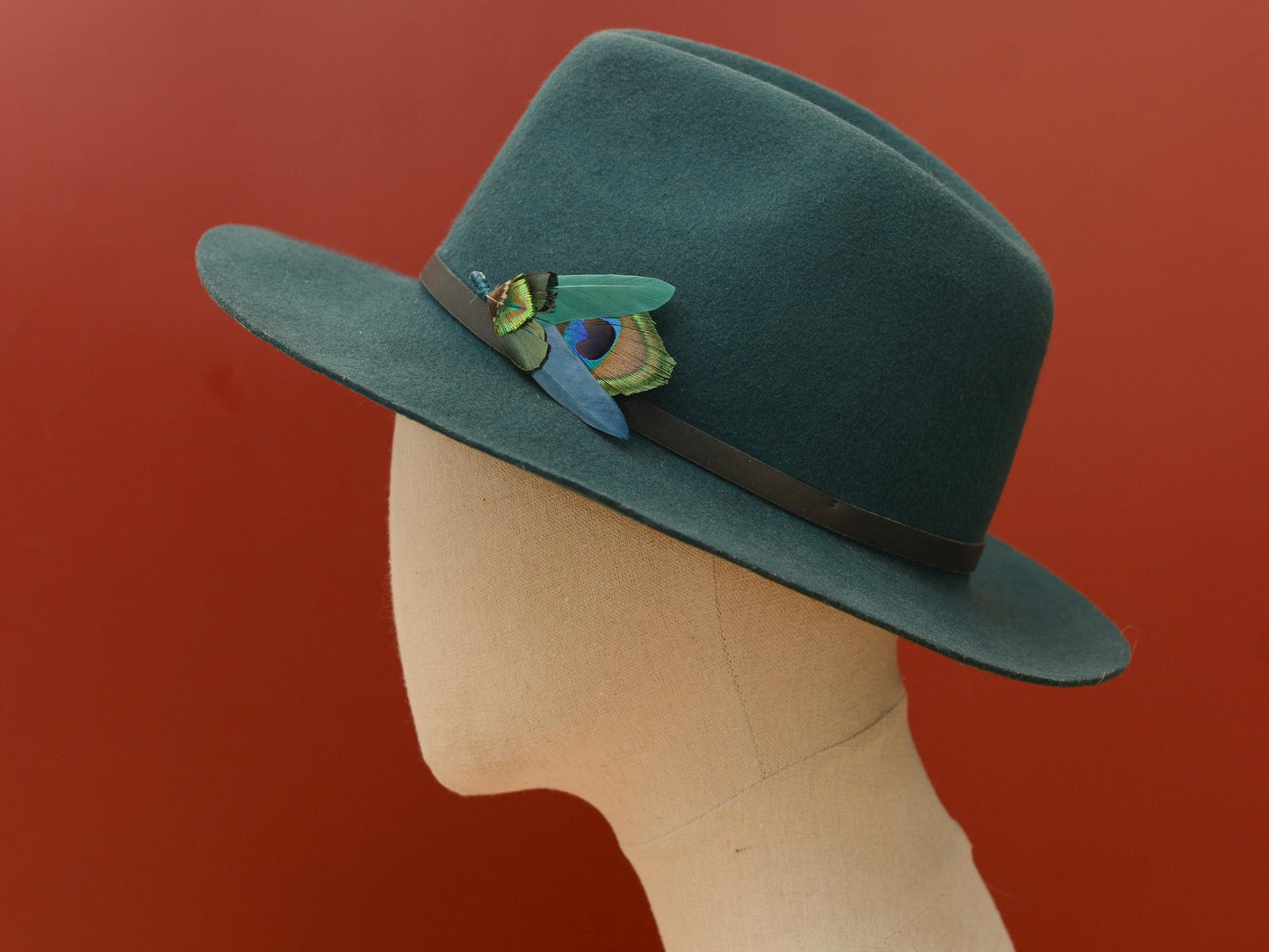 Teal, Green and Navy Peacock Feather Boutonniere | Peacock Feather Hat Pin / Brooch | Wedding Corsage