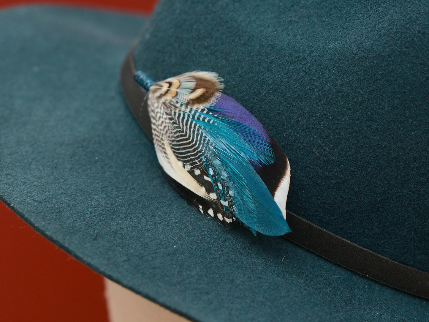 Blue and Teal Duck Feather Lapel Pin | Duck Feather Boutonniere | Pheasant Feather Brooch | Feather Hat Pin