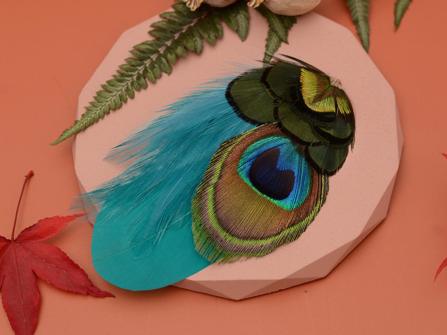 Teal and Peacock Feather Boutonniere | Peacock Feather Pin Peacock Feather Brooch | Peacock Feather Hat Pin