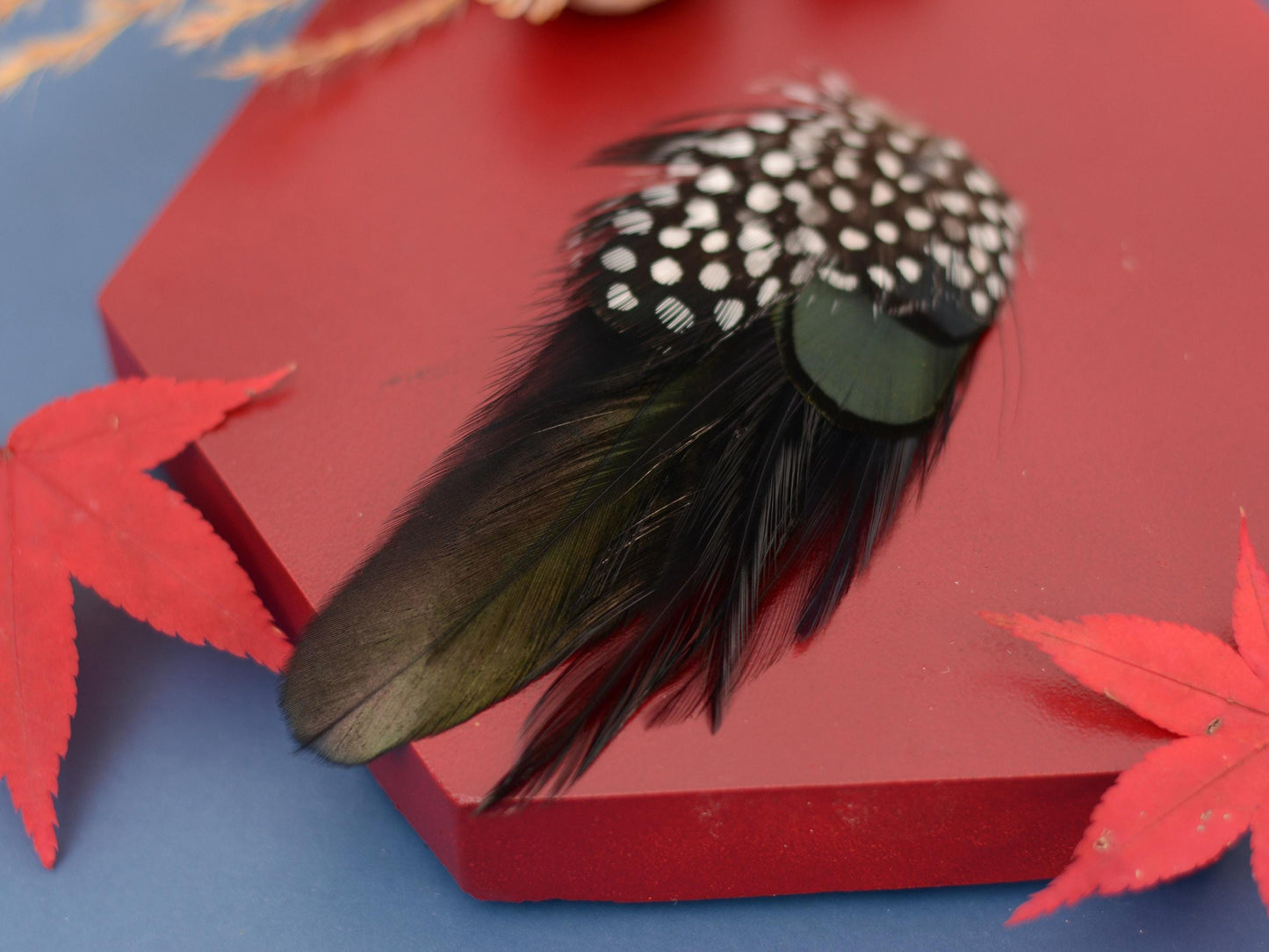 Black and Green Feather Lapel Pin | Feather Boutonniere | Feather Brooch | Feather Hat Pin | Grooms Outfit | Suit Accessory