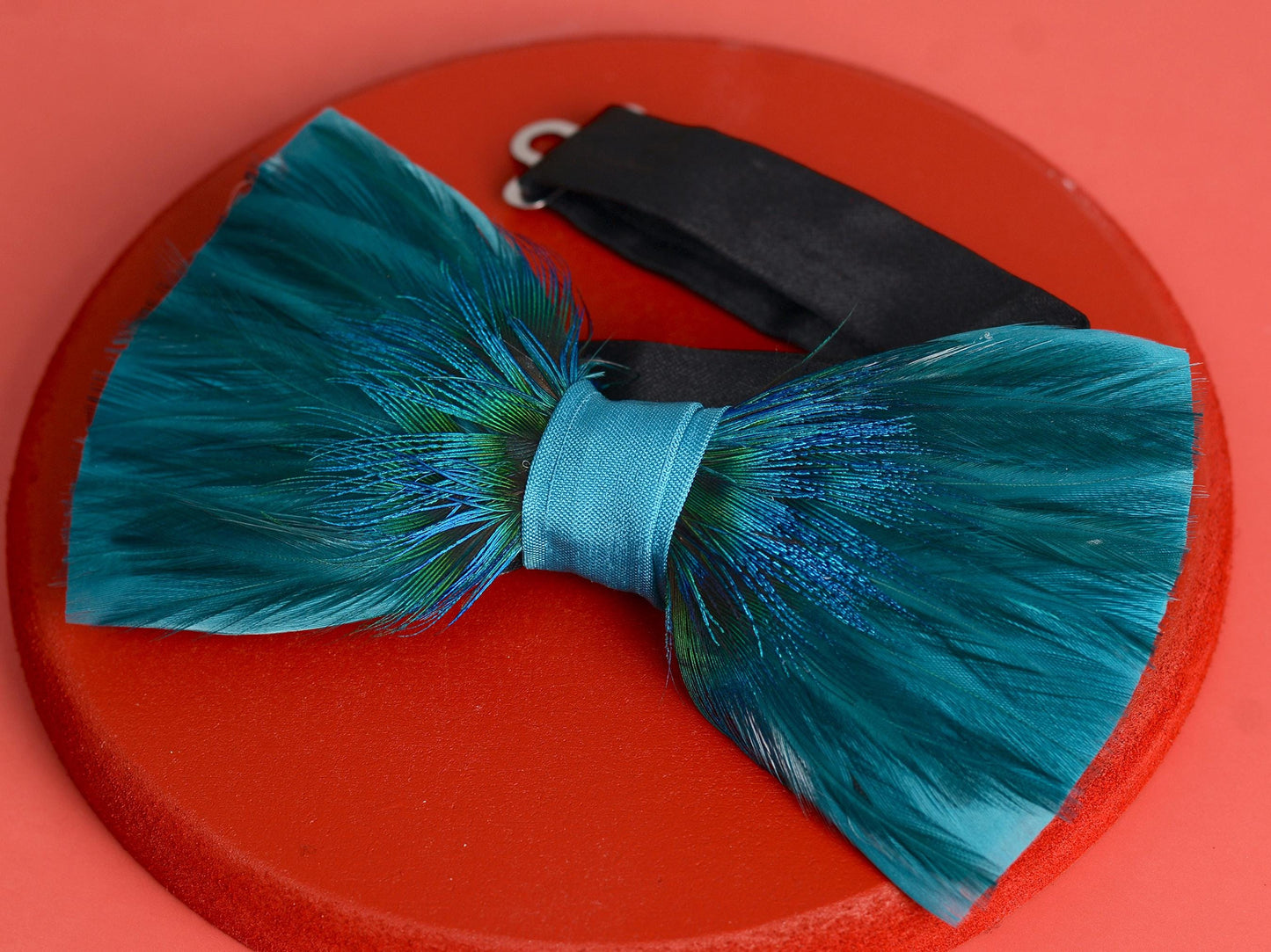 Teal and Peacock Feather Bow Tie | Turquoise Bow Tie | Blue Bow Tie | Peacock Bow Tie | Groom Outfit | Feather Neck Tie | Mens Gift