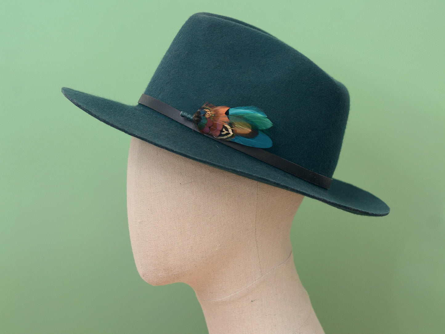 Teal and Copper Pheasant Feather Lapel Pin | Pheasant Feather Boutonniere | Pheasant Feather Brooch
