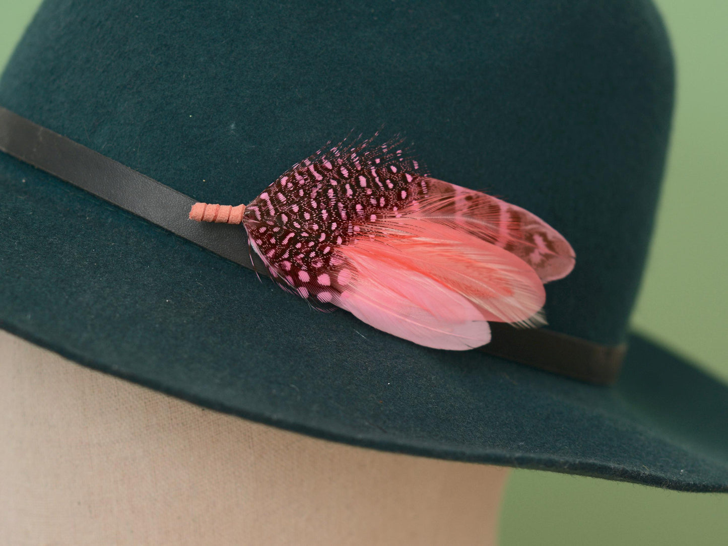 Ombre Blush Pink and Coral Feather Lapel Pin | Pheasant Feather Boutonniere | Feather Brooch | Feather Hat Pin