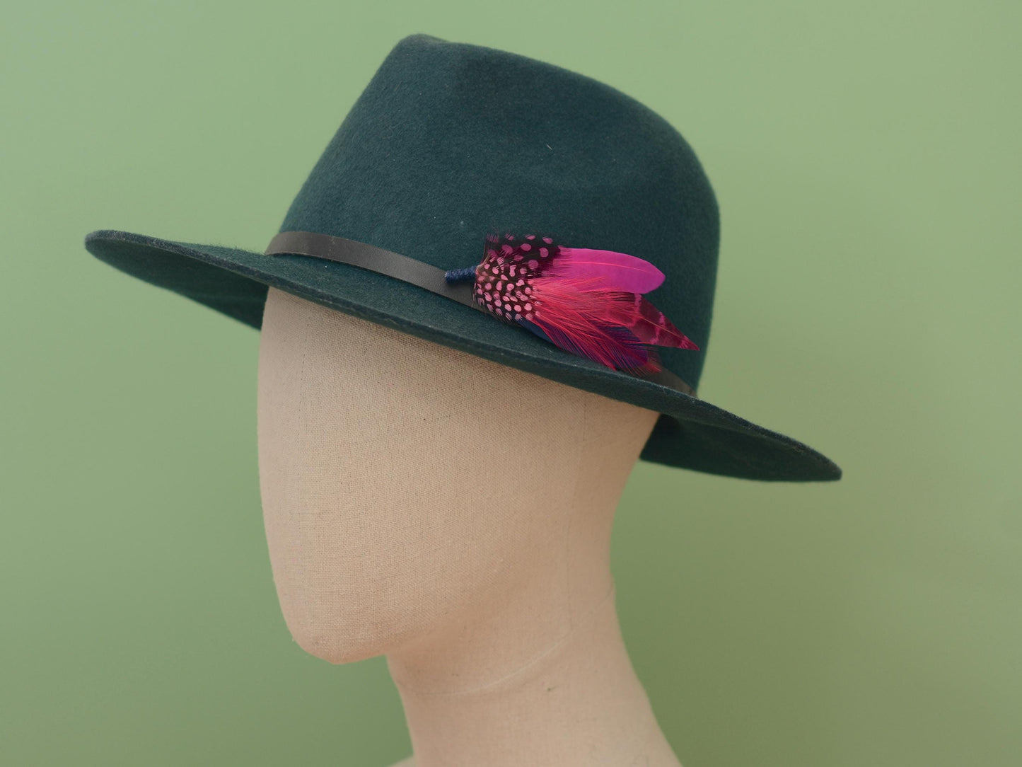 Hot Pink and Navy Blue Feather Lapel Pin | Pheasant Feather Boutonniere | Feather Brooch | Feather Hat Pin
