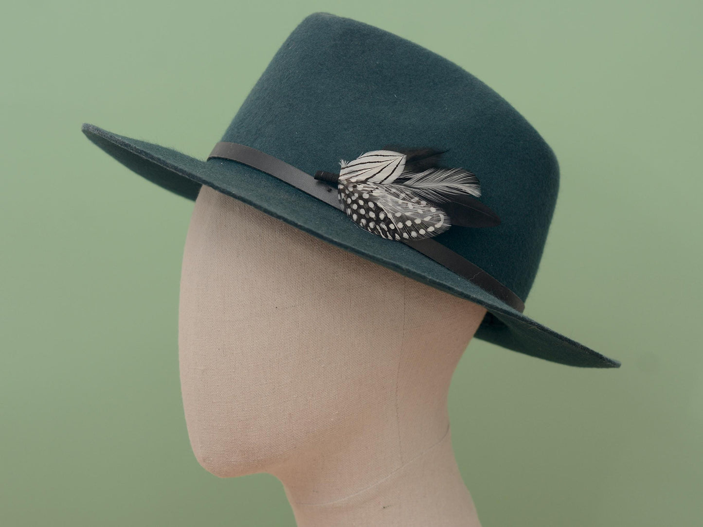 Monochrome Feather Boutonniere | Pheasant Feather Brooch | Feather Hat Pin