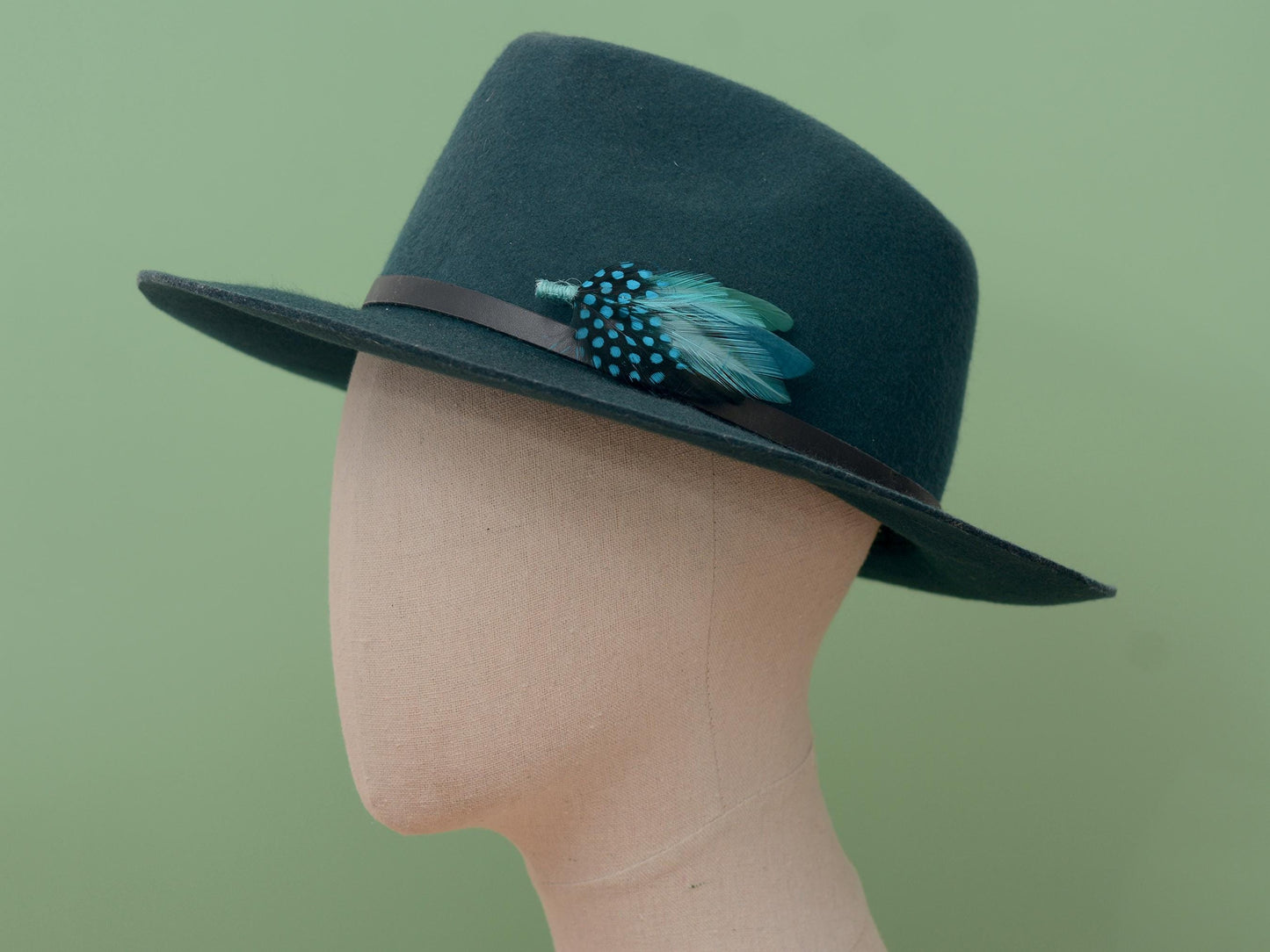 Ombre Shades of Turquoise Blue and Green Feather Lapel Pin | Duck Feather Boutonniere | Pheasant Feather Brooch | Feather Hat Pin