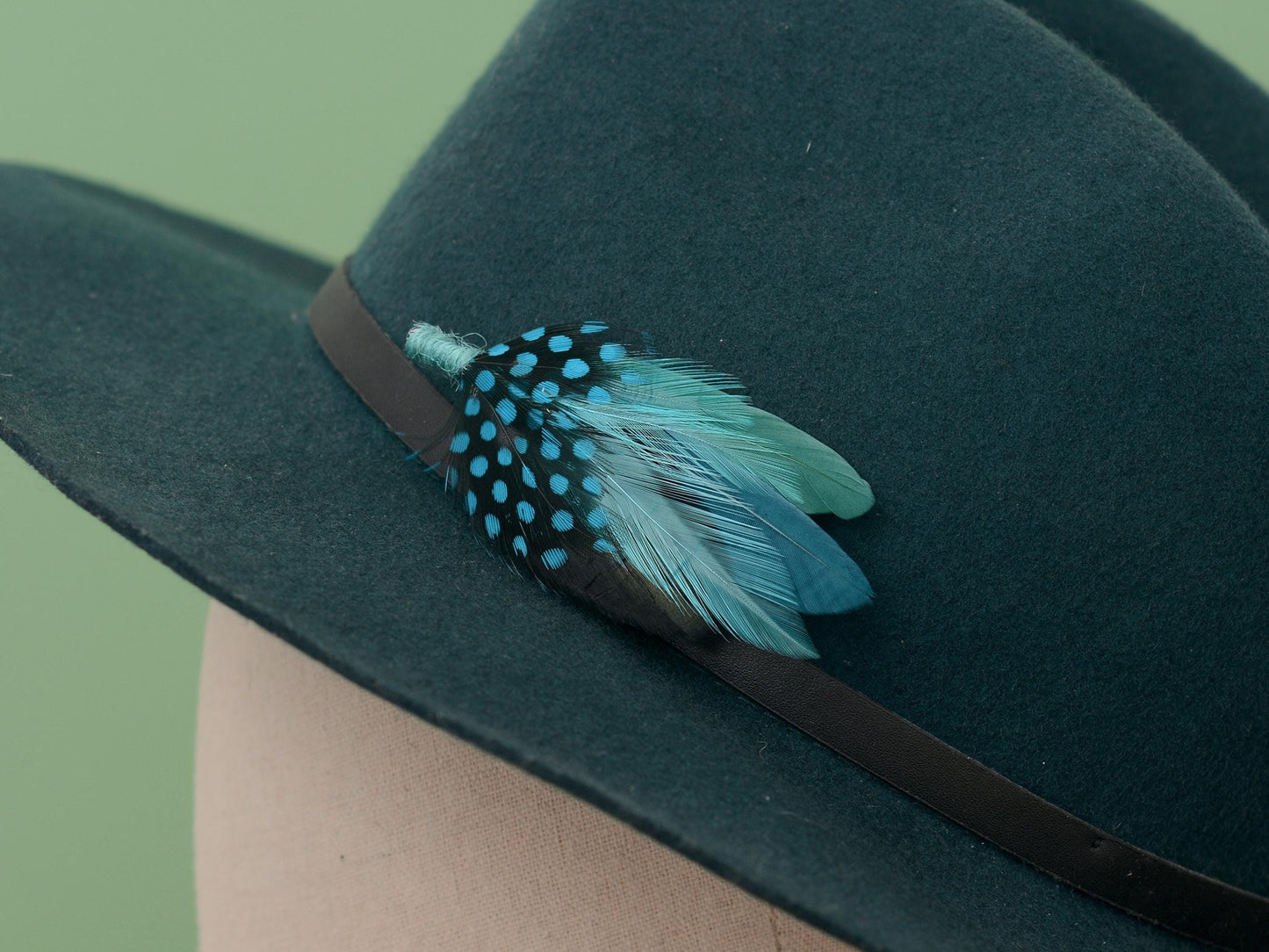 Ombre Shades of Turquoise Blue and Green Feather Lapel Pin | Duck Feather Boutonniere | Pheasant Feather Brooch | Feather Hat Pin
