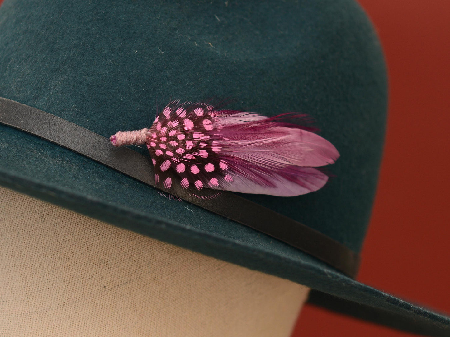 Feather Brooch Pin in Ombre Pink and Lavender Purple | Pheasant Feather Boutonniere | Feather Hat Pin