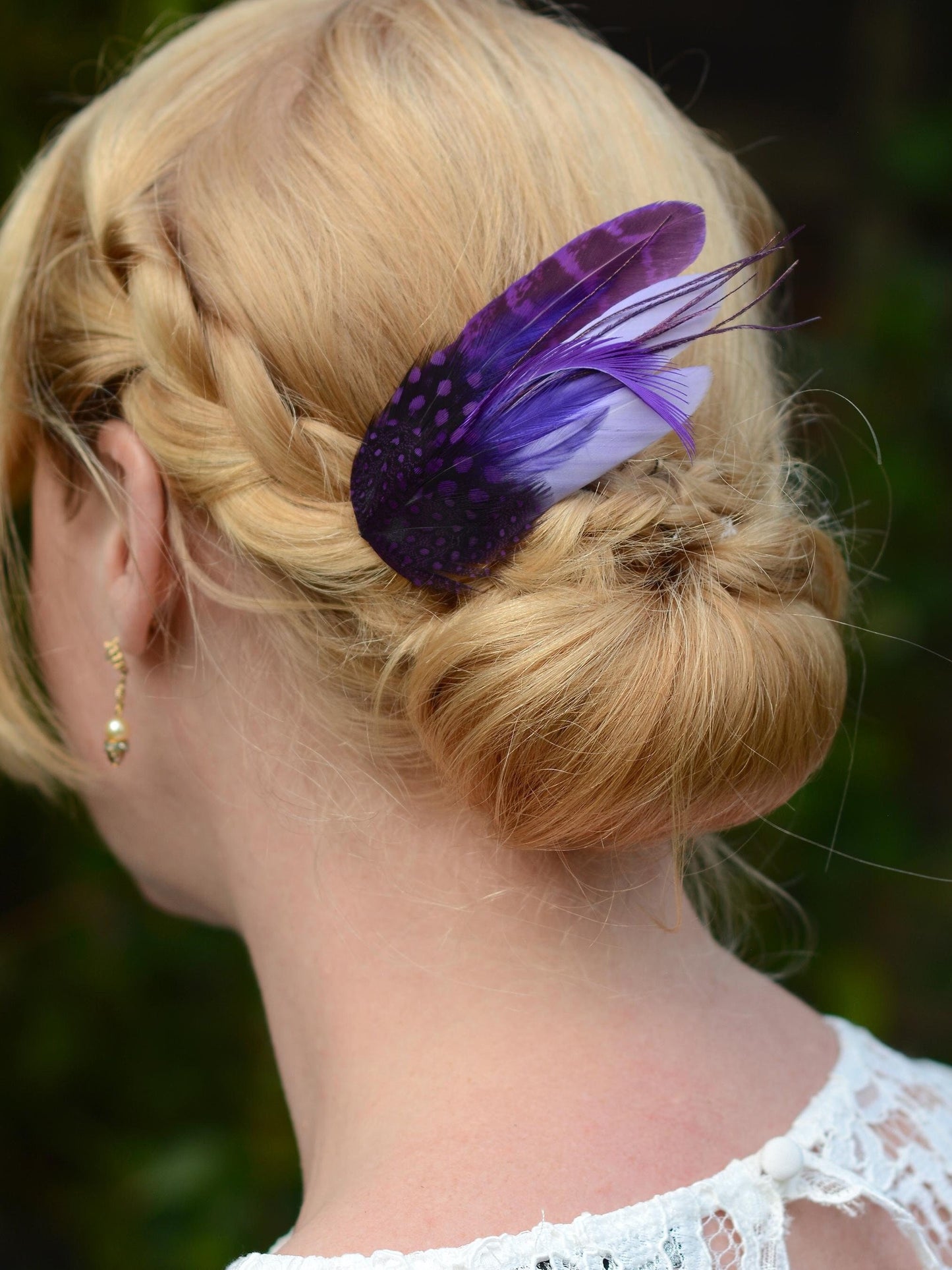 Purple Feather Hair Clip, Purple Feather Fascinator