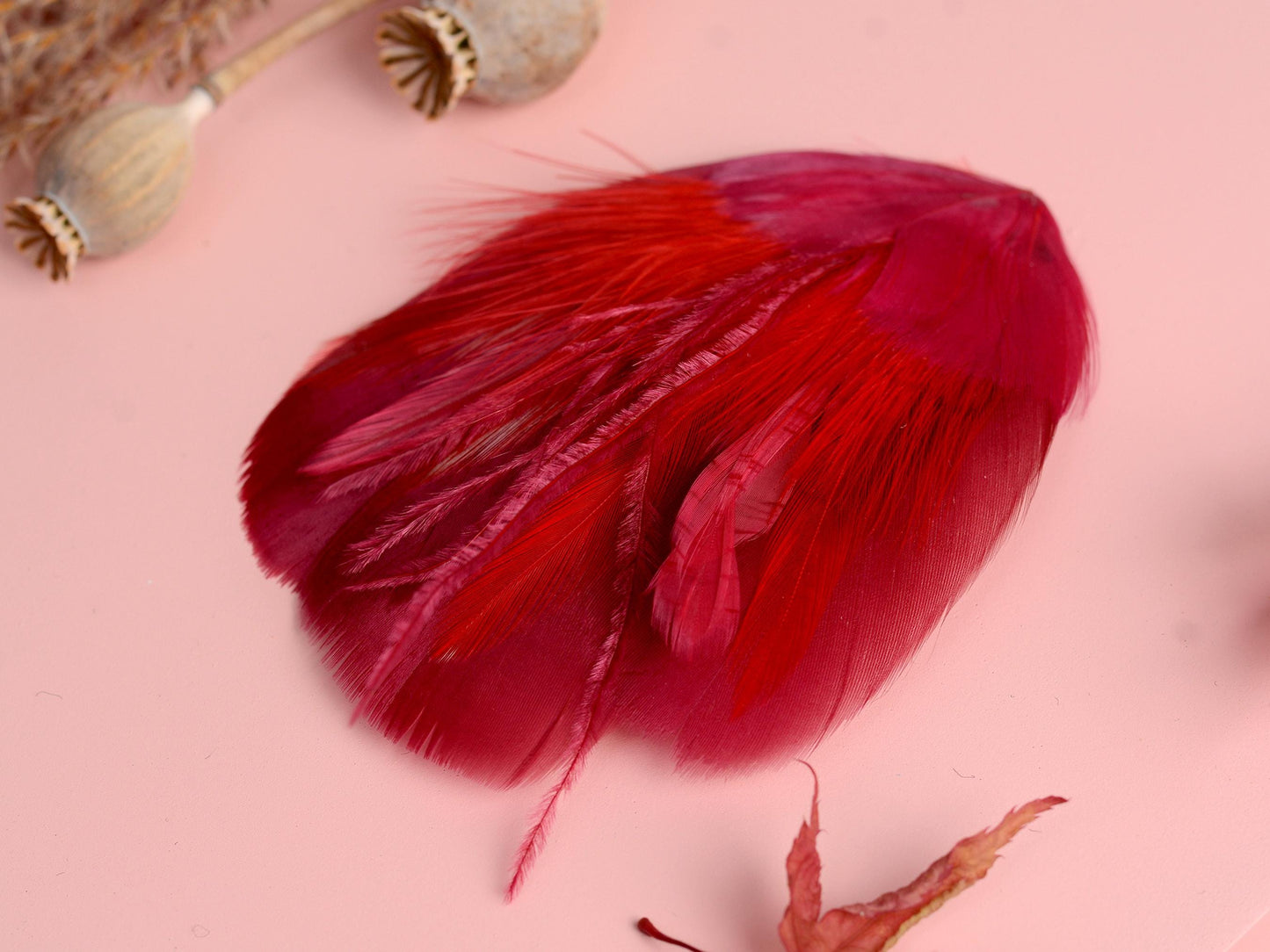 Ruby Red Feather Hair Clip Fascinator | Feather Headpiece | Bridesmaid Hair Clip | Wedding Fascinator