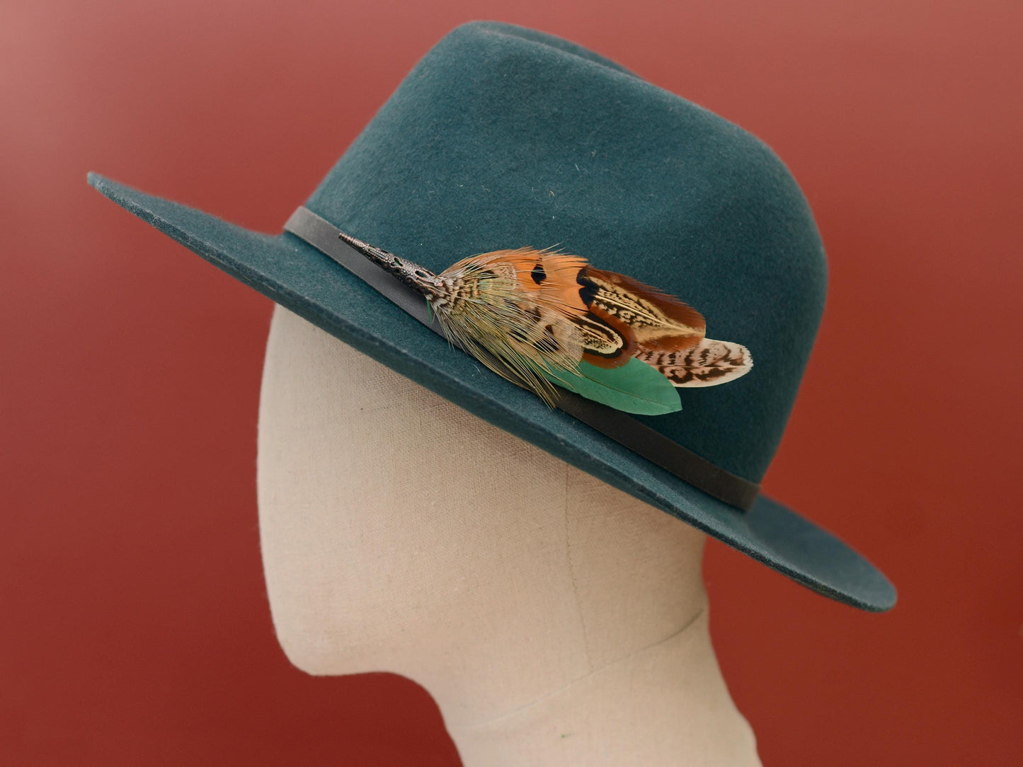 Natural Pheasant Feather Boutonniere / Hat Pin | Pheasant Feather Brooch | Wedding Corsage