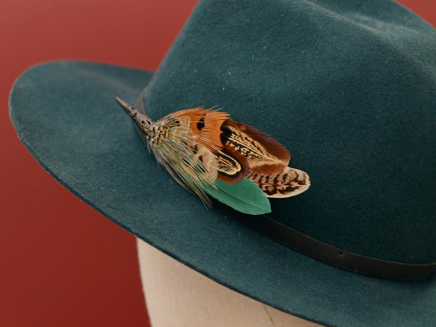 Natural Pheasant Feather Boutonniere / Hat Pin | Pheasant Feather Brooch | Wedding Corsage