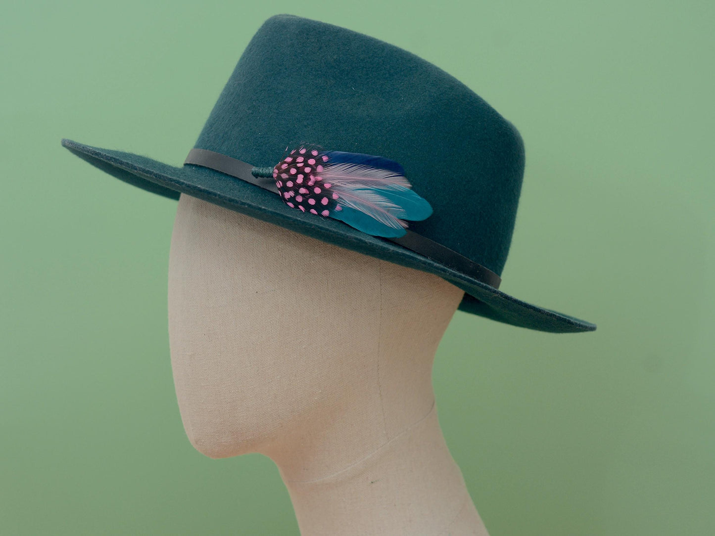Teal, Pink and Navy Feather Lapel Pin | Pheasant Feather Boutonniere | Feather Brooch | Feather Hat Pin
