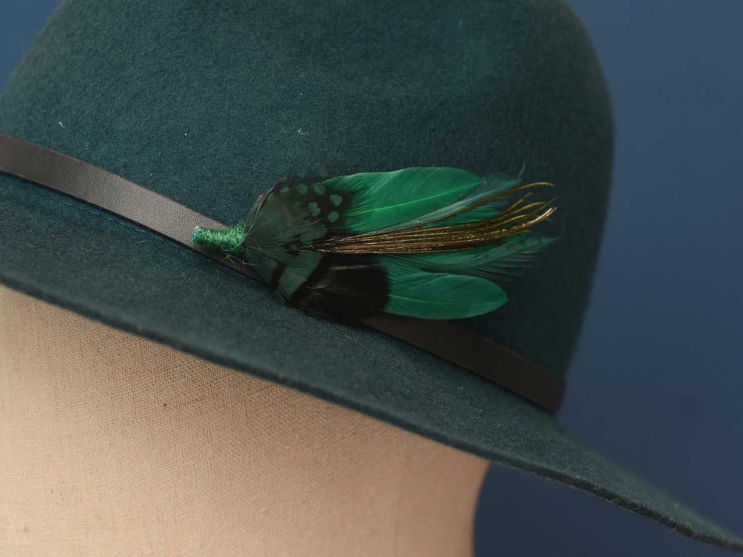 Shades of Green Feather Brooch Pin | Duck Feather Boutonniere | Green Feather Hat Pin | Feather Lapel Pin