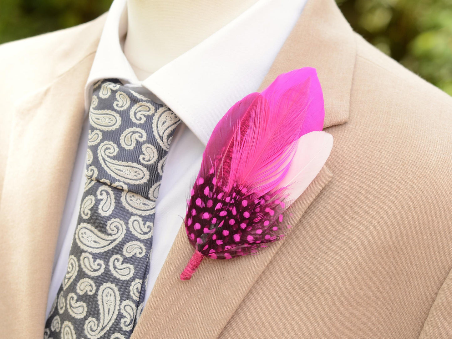 Ombre Pink Feather Lapel Pin Small no.315 | Pheasant Feather Boutonniere | Feather Brooch | Feather Hat Pin