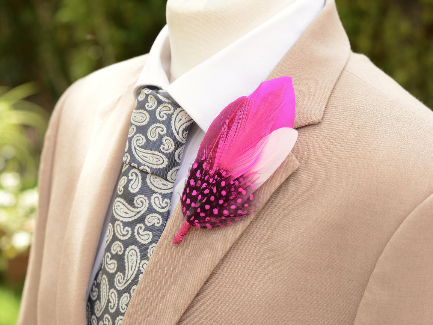 Ombre Pink Feather Lapel Pin Small no.315 | Pheasant Feather Boutonniere | Feather Brooch | Feather Hat Pin