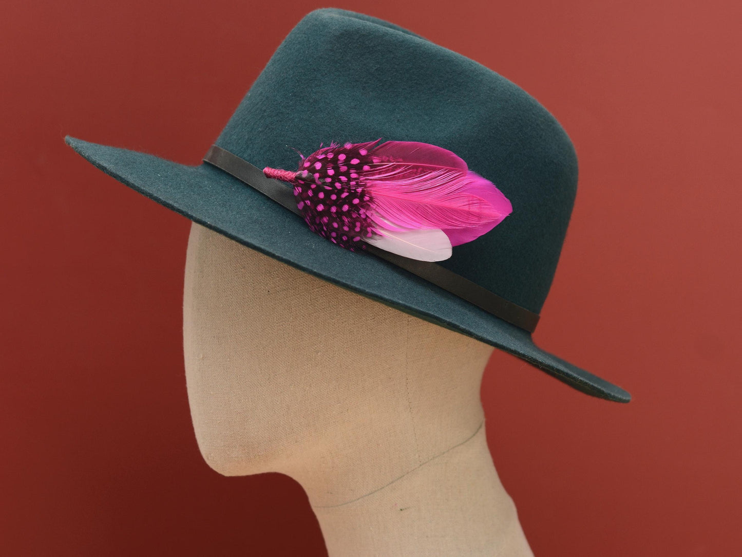 Ombre Pink Feather Lapel Pin Small no.315 | Pheasant Feather Boutonniere | Feather Brooch | Feather Hat Pin