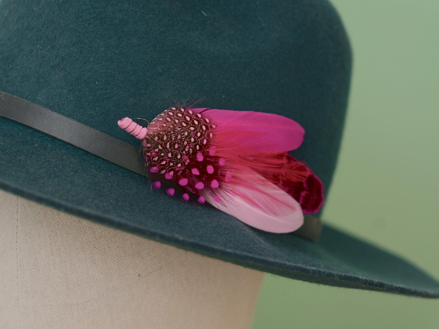 Fuchsia Pink Feather Pin | Feather Boutonniere | Feather Brooch | Feather Hat Pin