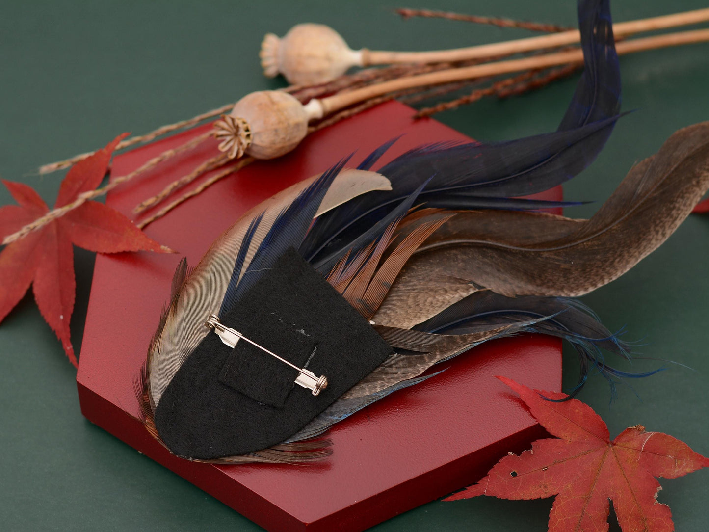 XL Navy Blue Pheasant Feather Hat Pin No.215 | Unique Hat Feather