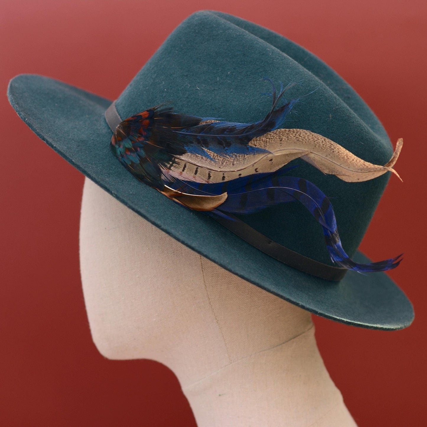 XL Navy Blue Pheasant Feather Hat Pin No.215 | Unique Hat Feather