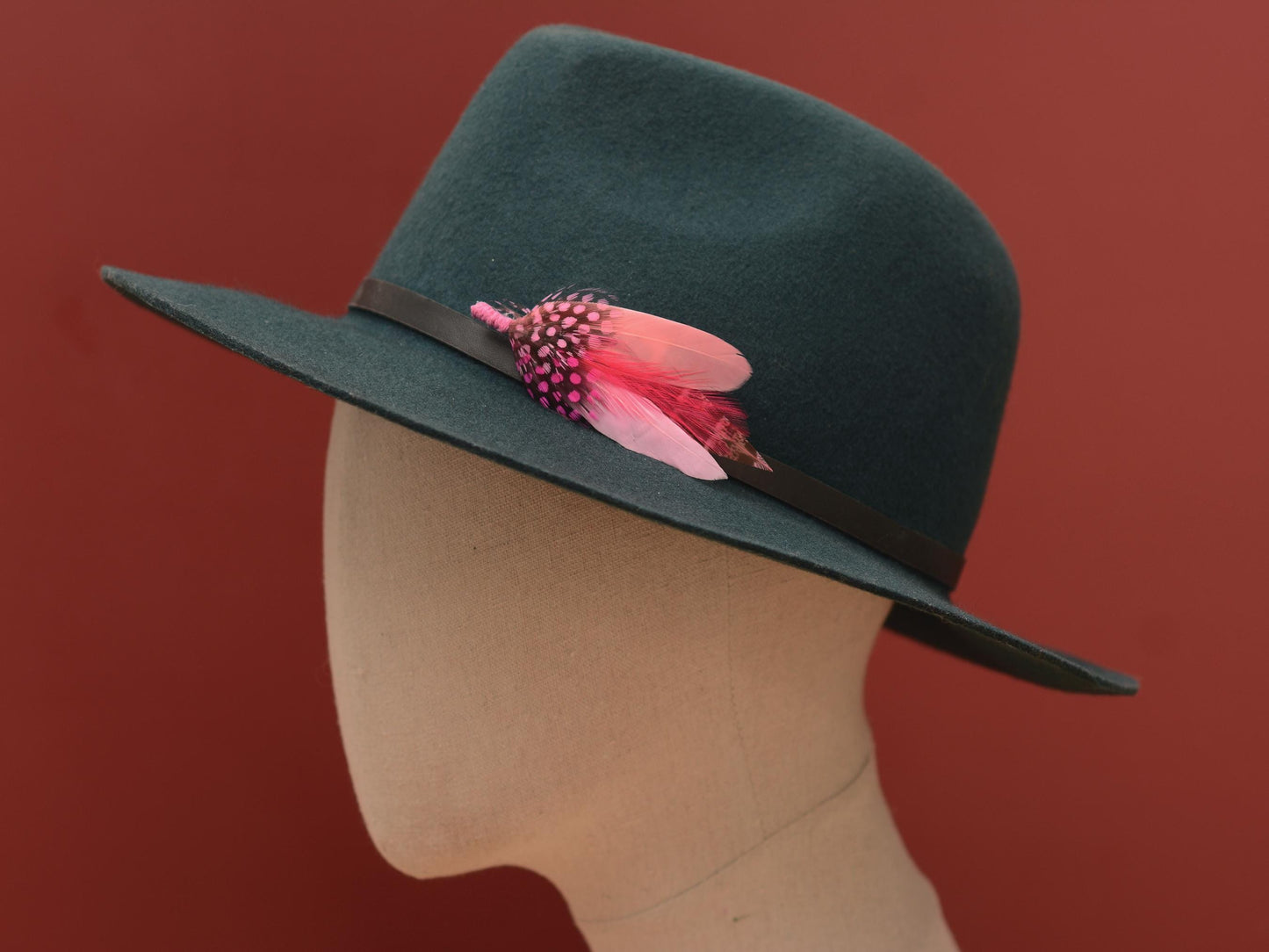Feather Brooch Corsage in Pastel Pink and Coral | Pink Feather Boutonniere | Pink Feather Hat Pin