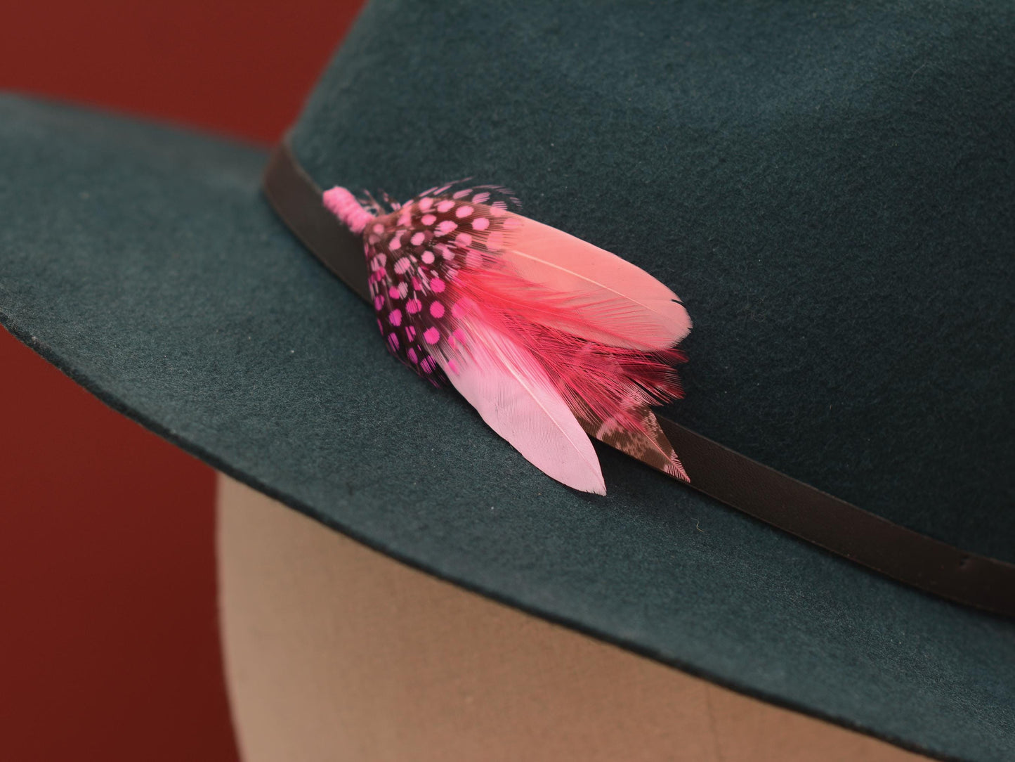 Feather Brooch Corsage in Pastel Pink and Coral | Pink Feather Boutonniere | Pink Feather Hat Pin