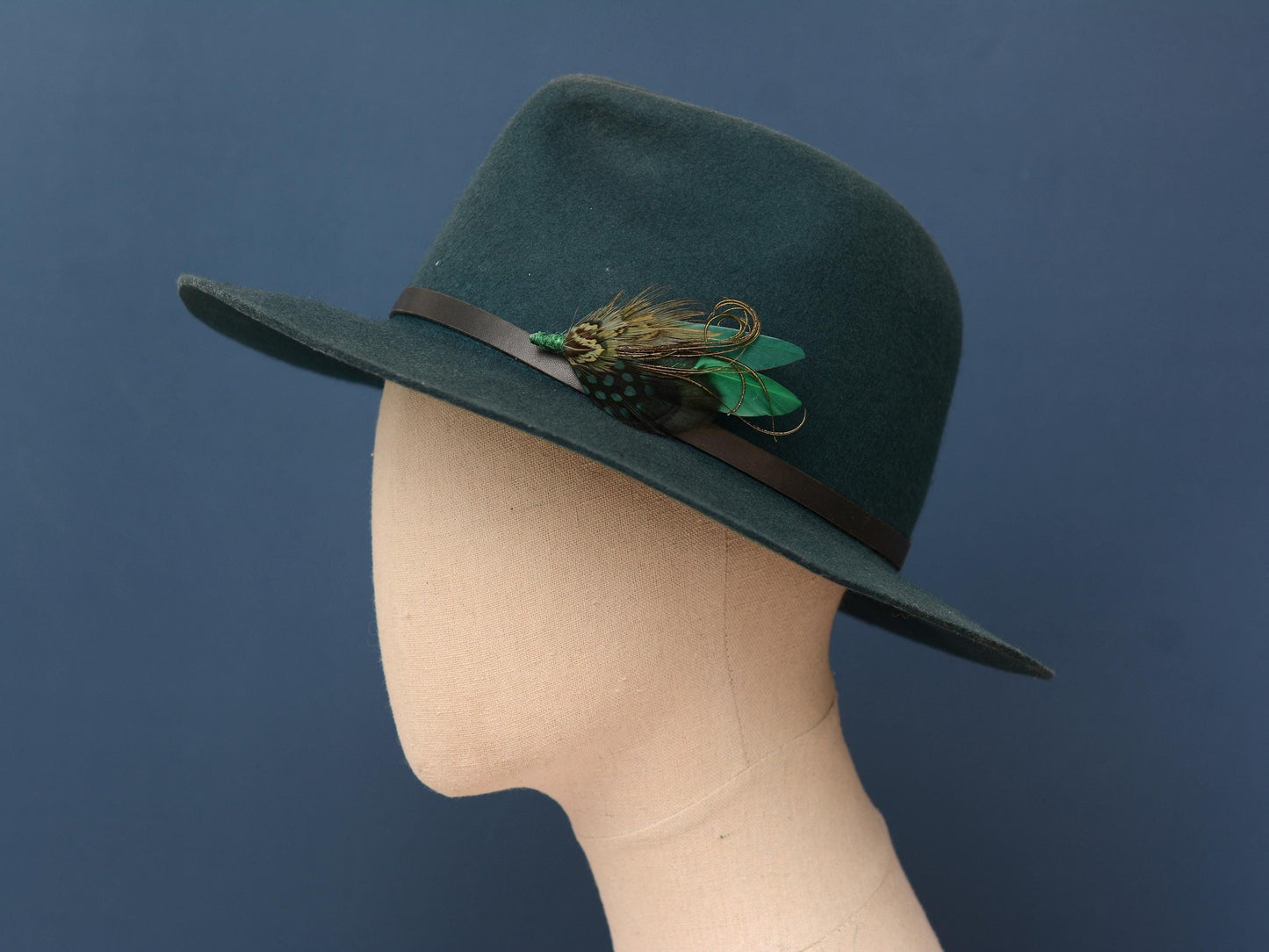 Shades of Green Feather Boutonniere | Duck Feather Pin | Pheasant Feather Brooch | Feather Hat Pin