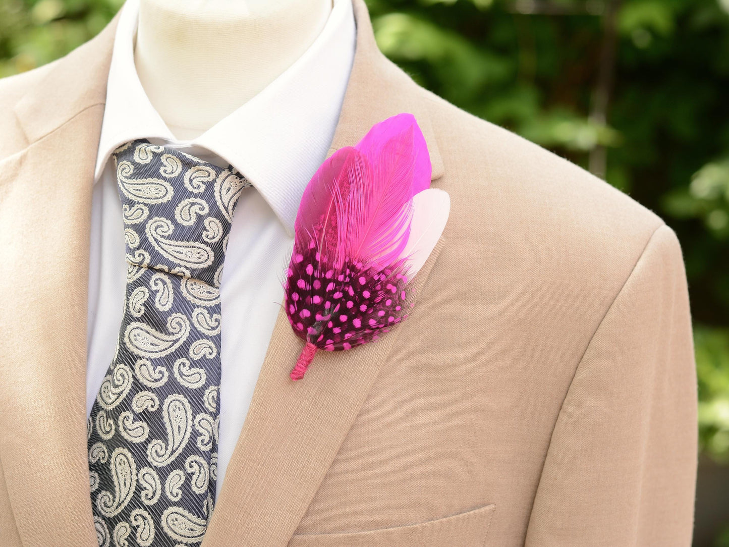 Ombre Pink Feather Lapel Pin Small no.315 | Pheasant Feather Boutonniere | Feather Brooch | Feather Hat Pin