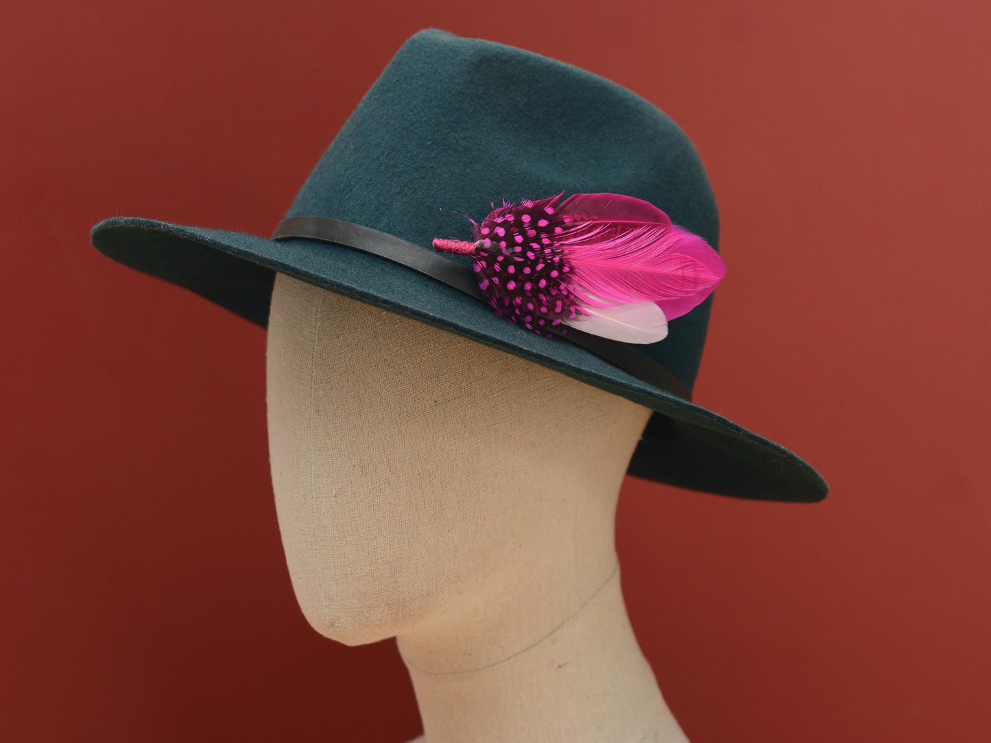 Ombre Pink Feather Lapel Pin Small no.315 | Pheasant Feather Boutonniere | Feather Brooch | Feather Hat Pin